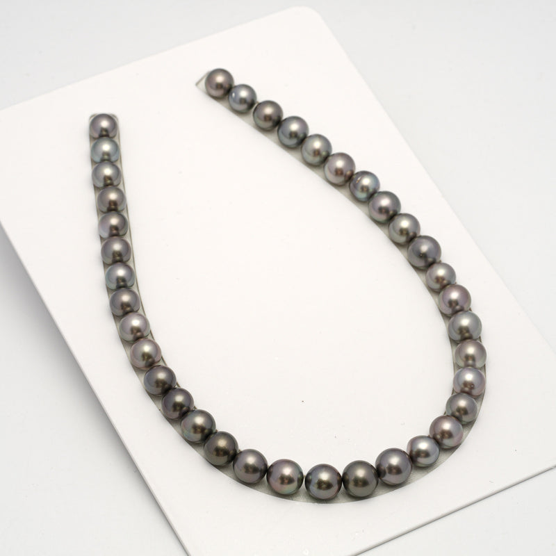 37pcs Gray 11-12mm - SR/NR AAA Quality Tahitian Pearl Necklace NL1560 A101