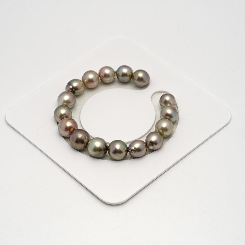 16pcs "High Luster" Yellow 9-12mm - SB AAA Quality Tahitian Pearl Bracelet BR2158