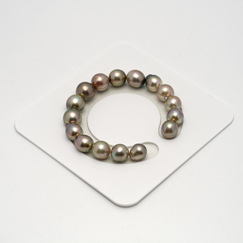 16pcs "High Luster" Yellow 9-12mm - SB AAA Quality Tahitian Pearl Bracelet BR2158