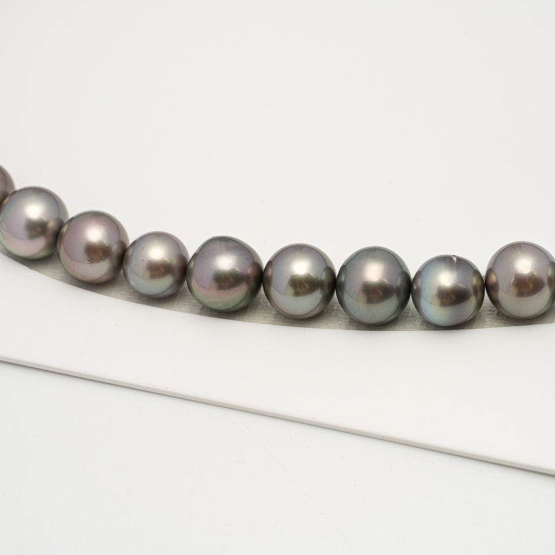 37pcs Gray 11-12mm - SR/NR AAA Quality Tahitian Pearl Necklace NL1560 A101