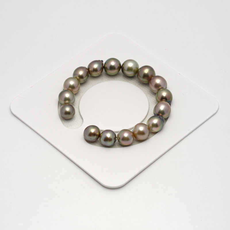 16pcs "High Luster" Yellow 9-12mm - SB AAA Quality Tahitian Pearl Bracelet BR2158