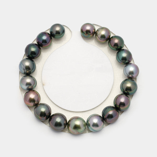 18pcs Multicolor 9-11mm - SB AAA/AA Quality Tahitian Pearl Bracelet BR2160 OR9