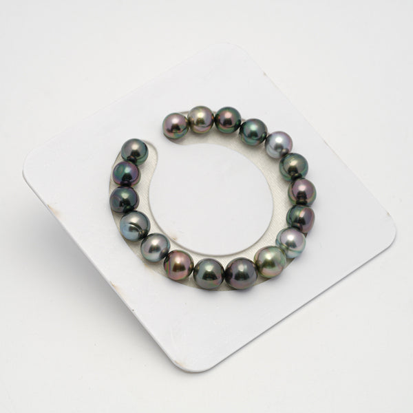 18pcs Multicolor 9-11mm - SB AAA/AA Quality Tahitian Pearl Bracelet BR2160 OR9