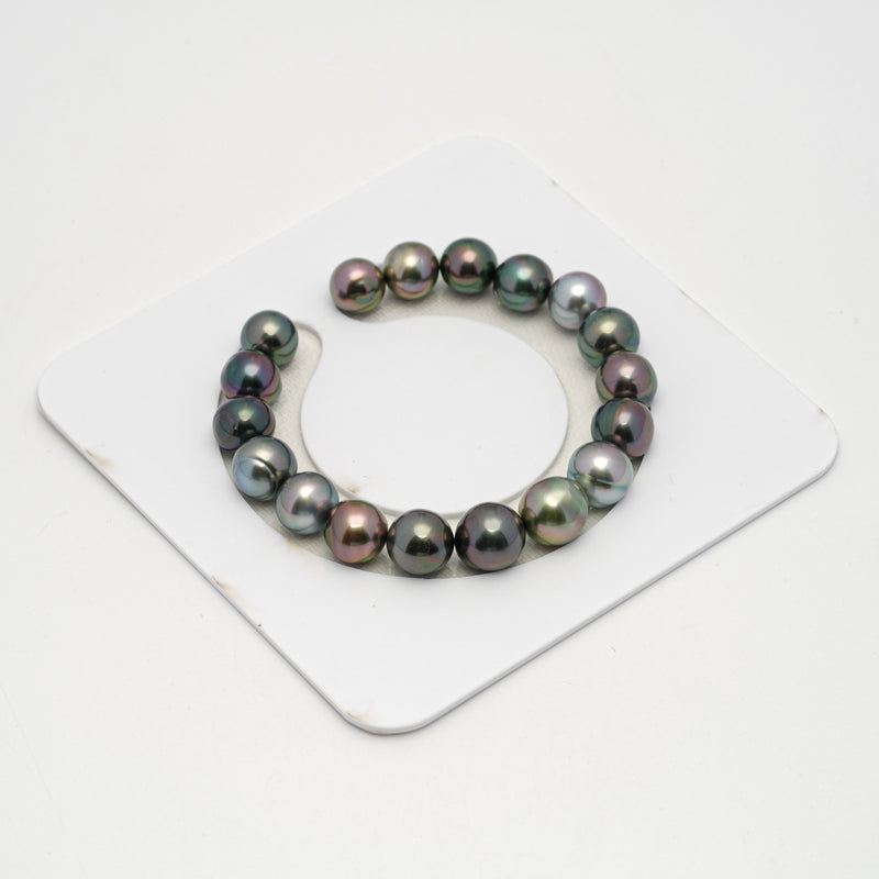 18pcs Multicolor 9-11mm - SB AAA/AA Quality Tahitian Pearl Bracelet BR2160 OR9