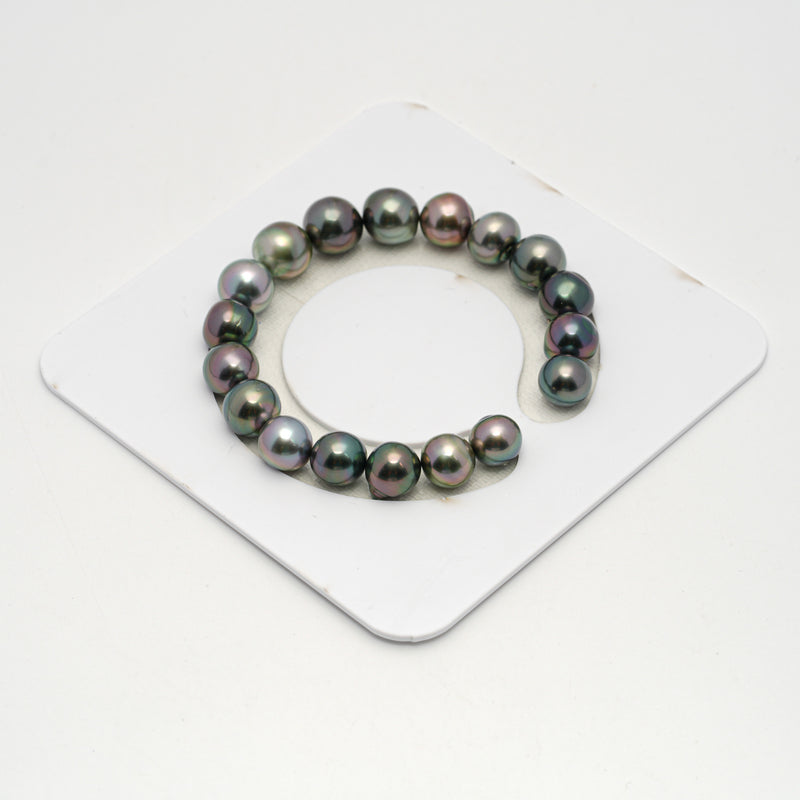 18pcs Multicolor 9-11mm - SB AAA/AA Quality Tahitian Pearl Bracelet BR2160 OR9