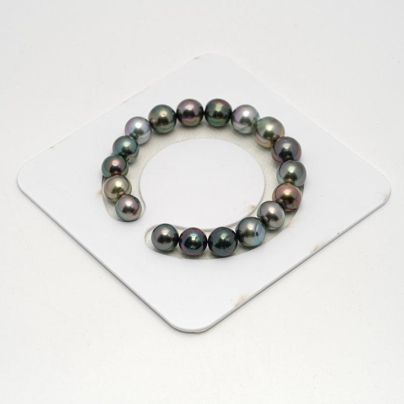 18pcs Multicolor 9-11mm - SB AAA/AA Quality Tahitian Pearl Bracelet BR2160 OR9