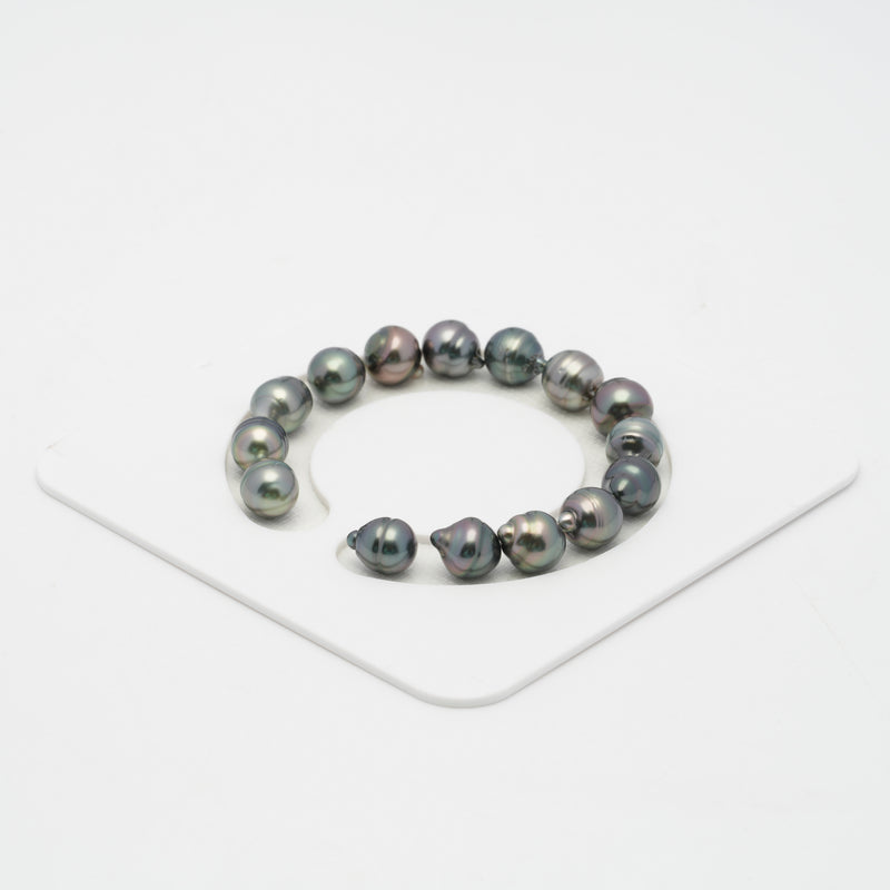 15pcs Mix 8-10mm - CL AAA/AA Quality Tahitian Pearl Bracelet BR2050 OR7