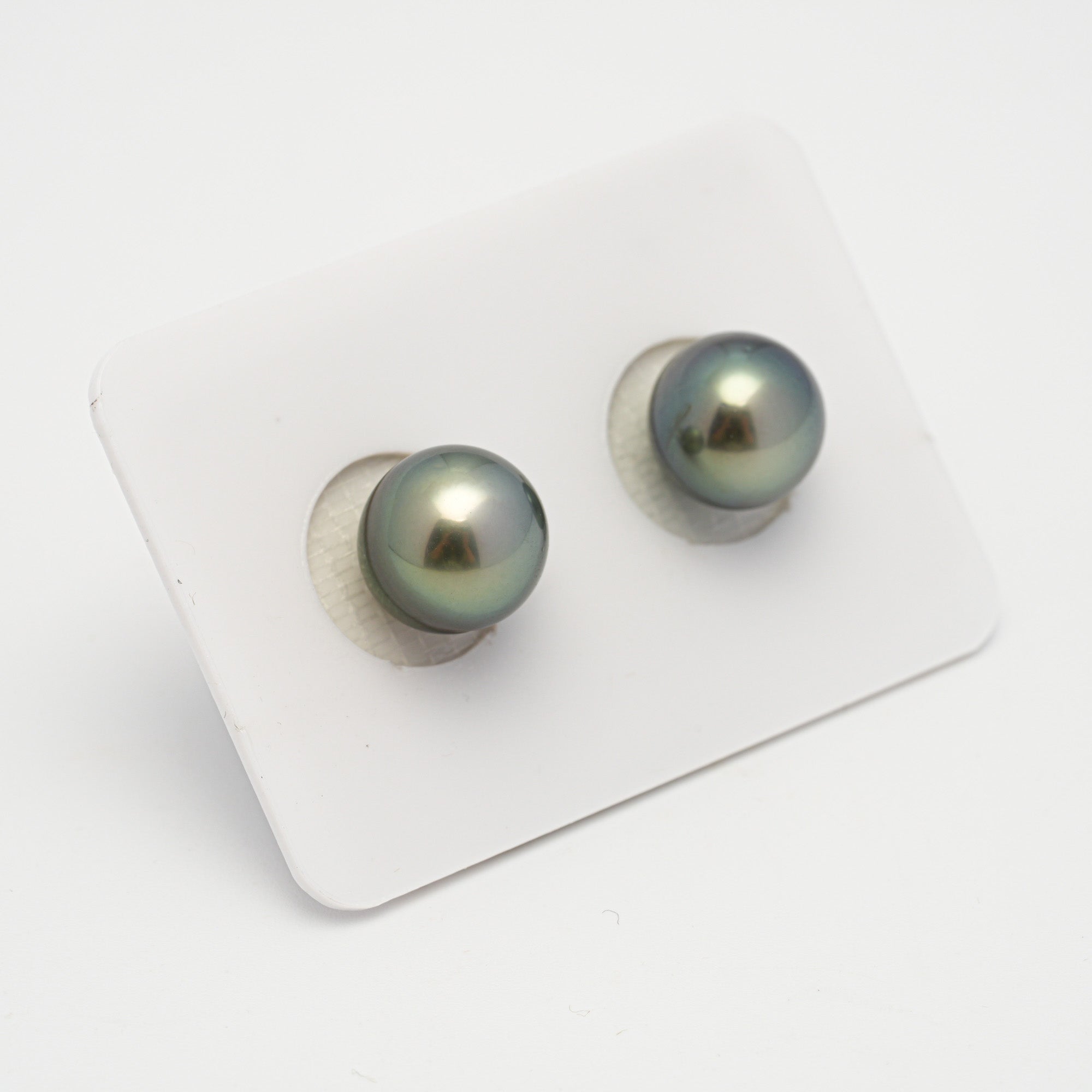 2pcs Blue Green 10-10.3mm - SR/NR AA Quality Tahitian Pearl Pair ER1630 OR11