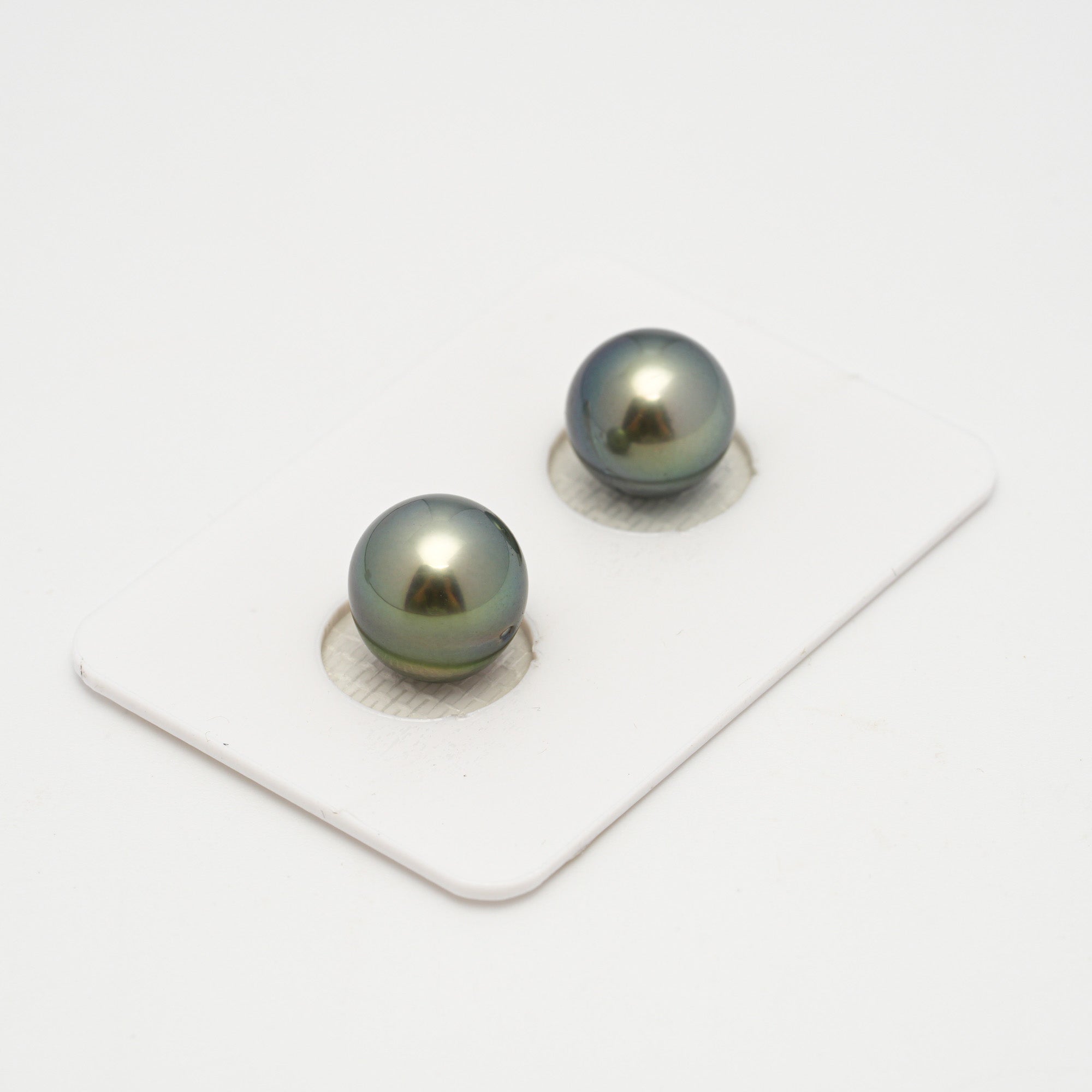 2pcs Blue Green 10-10.3mm - SR/NR AA Quality Tahitian Pearl Pair ER1630 OR11