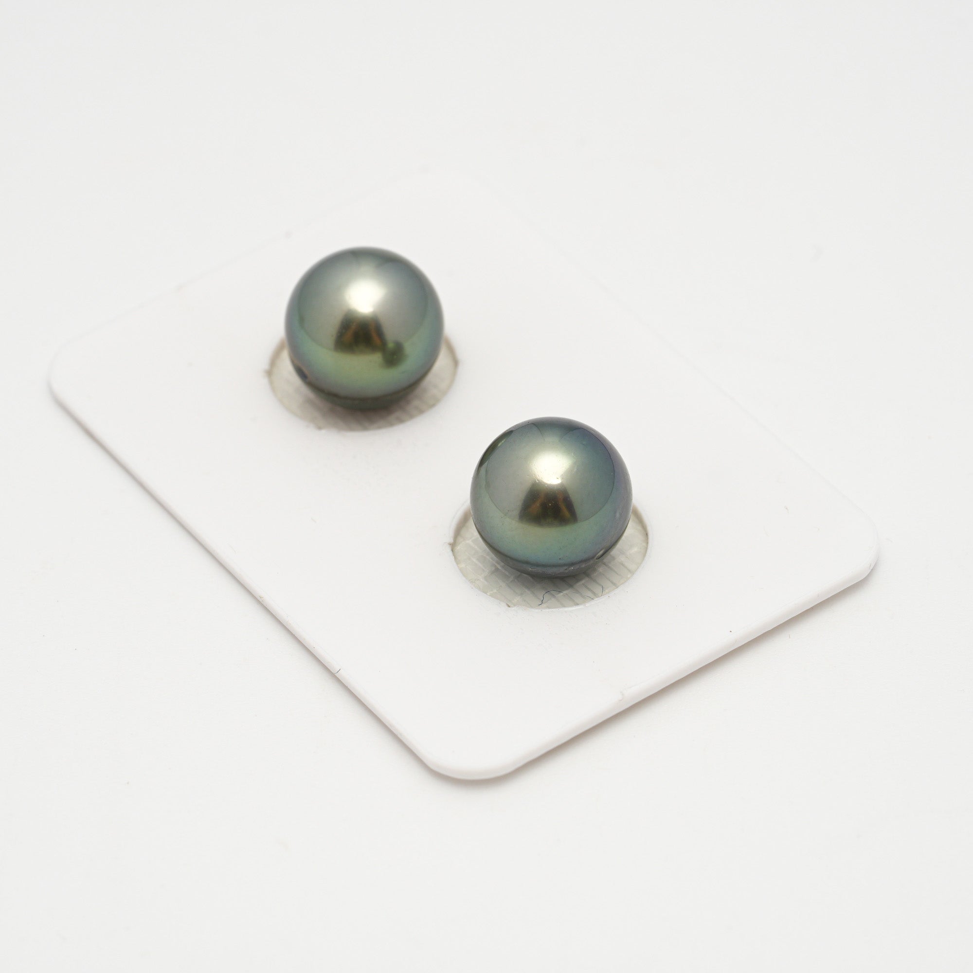 2pcs Blue Green 10-10.3mm - SR/NR AA Quality Tahitian Pearl Pair ER1630 OR11