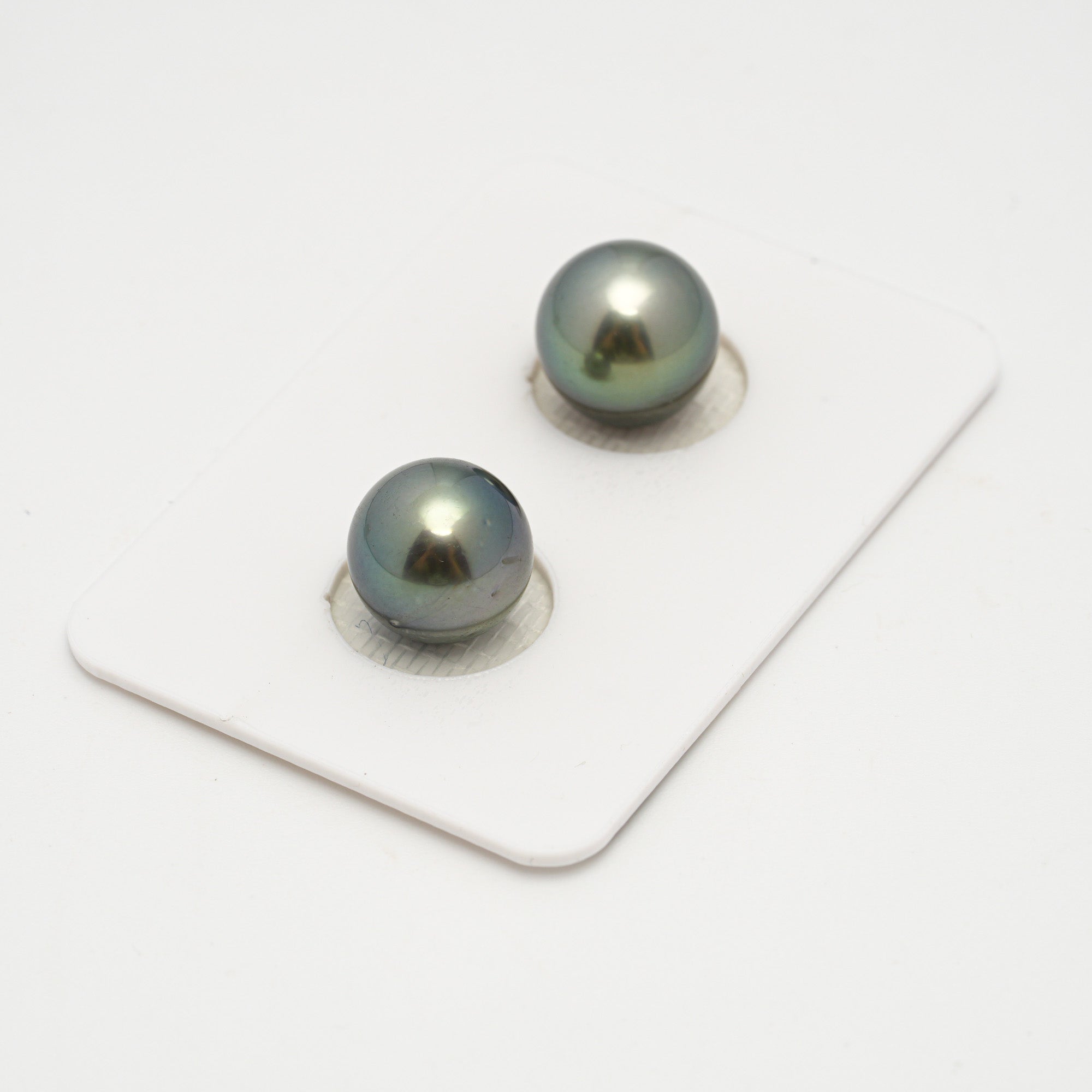 2pcs Blue Green 10-10.3mm - SR/NR AA Quality Tahitian Pearl Pair ER1630 OR11