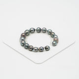 17pcs Multicolor 8-10mm - CL AAA/AA Quality Tahitian Pearl Bracelet BR2052 OR7