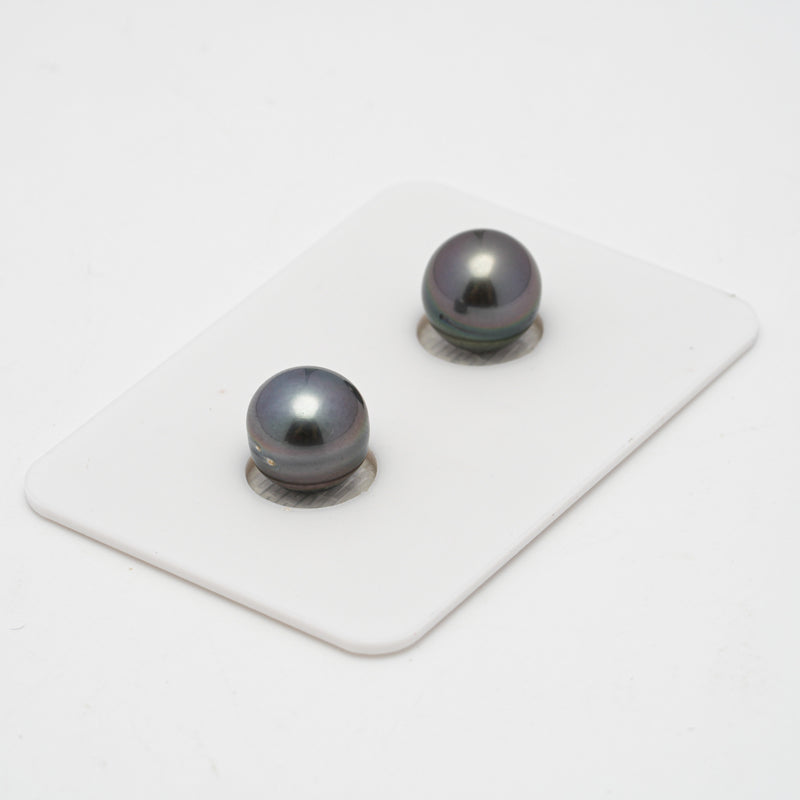 2pcs Purple 8.8mm - SB AA/AAA Quality Tahitian Pearl Pair ER1405 OR7