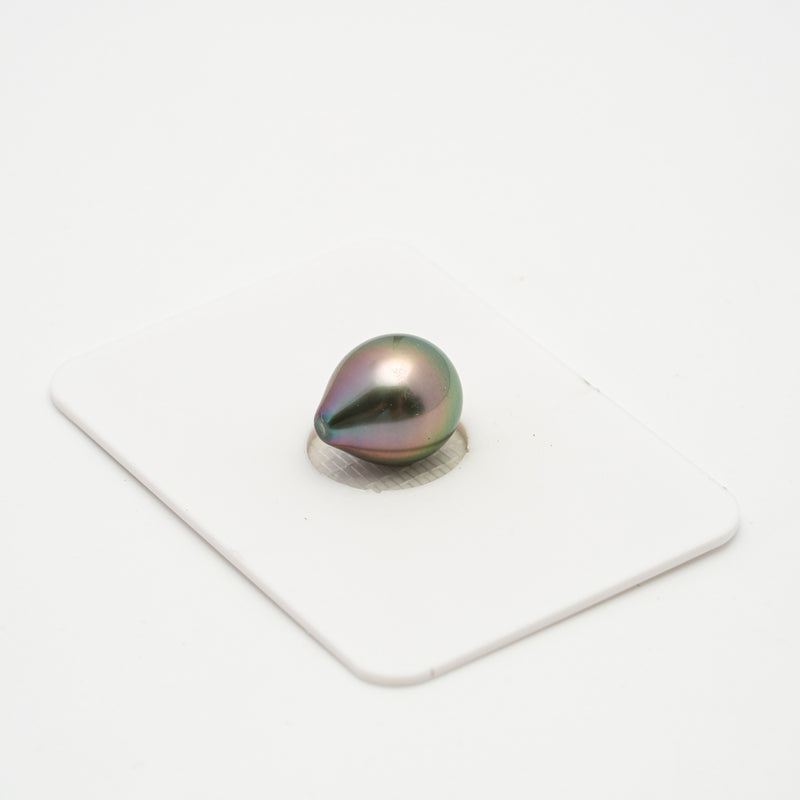 1pcs "High Luster" Green 10mm - Drop TOP Quality Tahitian Pearl Single LP1804 TH1