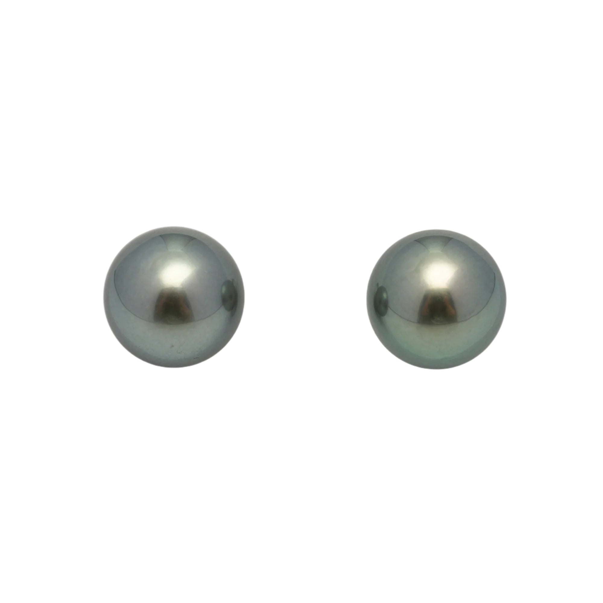 2pcs Green 10.8-10.9mm - NR AAA Quality Tahitian Pearl Pair ER1634 OR11