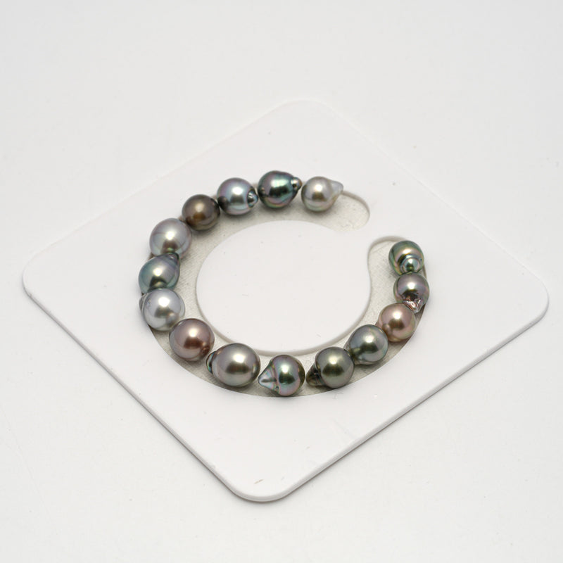 15pcs Multicolor 8-10mm - SB AAA Quality Tahitian Pearl Bracelet BR2164 A101