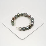 15pcs Multicolor 8-10mm - SB AAA Quality Tahitian Pearl Bracelet BR2164 A101