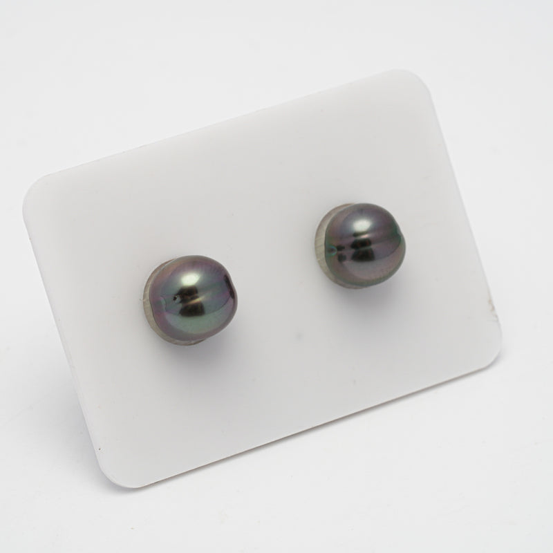 2pcs "High Luster" Cherry 8.7-8.9mm - CL AAA/AA Quality Tahitian Pearl Pair ER1408 OR7