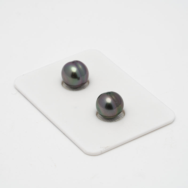 2pcs "High Luster" Cherry 8.7-8.9mm - CL AAA/AA Quality Tahitian Pearl Pair ER1408 OR7