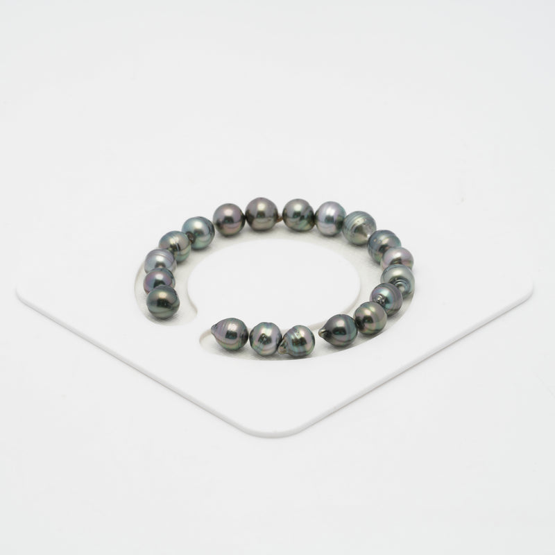 19pcs Mix Green 7-9mm - CL AA/AAA Quality Tahitian Pearl Bracelet BR2055 OR7