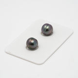 2pcs "High Luster" Cherry 8.7-8.9mm - CL AAA/AA Quality Tahitian Pearl Pair ER1408 OR7