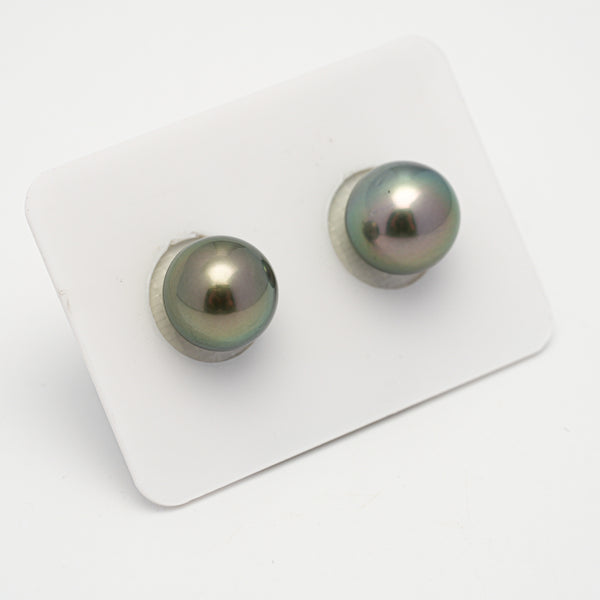 2pcs Peacock Green 10.9-11.1mm - SR/NR AAA Quality Tahitian Pearl Pair ER1636 OR11