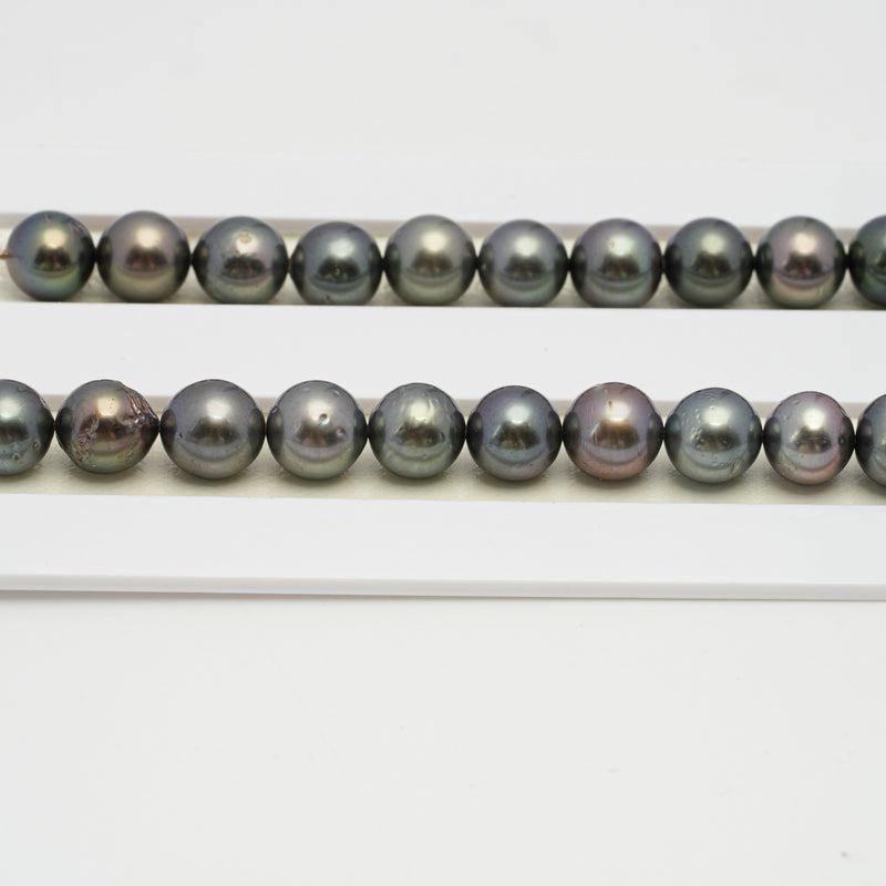 47pcs Multicolor 8mm - SR/NR AAA/AA Quality Tahitian Pearl Necklace NL1477 CMCS1