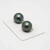 2pcs Dark Green 12.4-12.5mm - RSR AAA/AA Quality Tahitian Pearl Pair ER1503