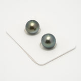 2pcs Green 11-11.1mm - SR/NR AAA Quality Tahitian Pearl Pair ER1642 OR11