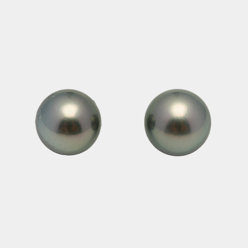 2pcs Light Green 12.5-12.7mm - RSR AAA/AA Quality Tahitian Pearl Pair ER1449 OR9