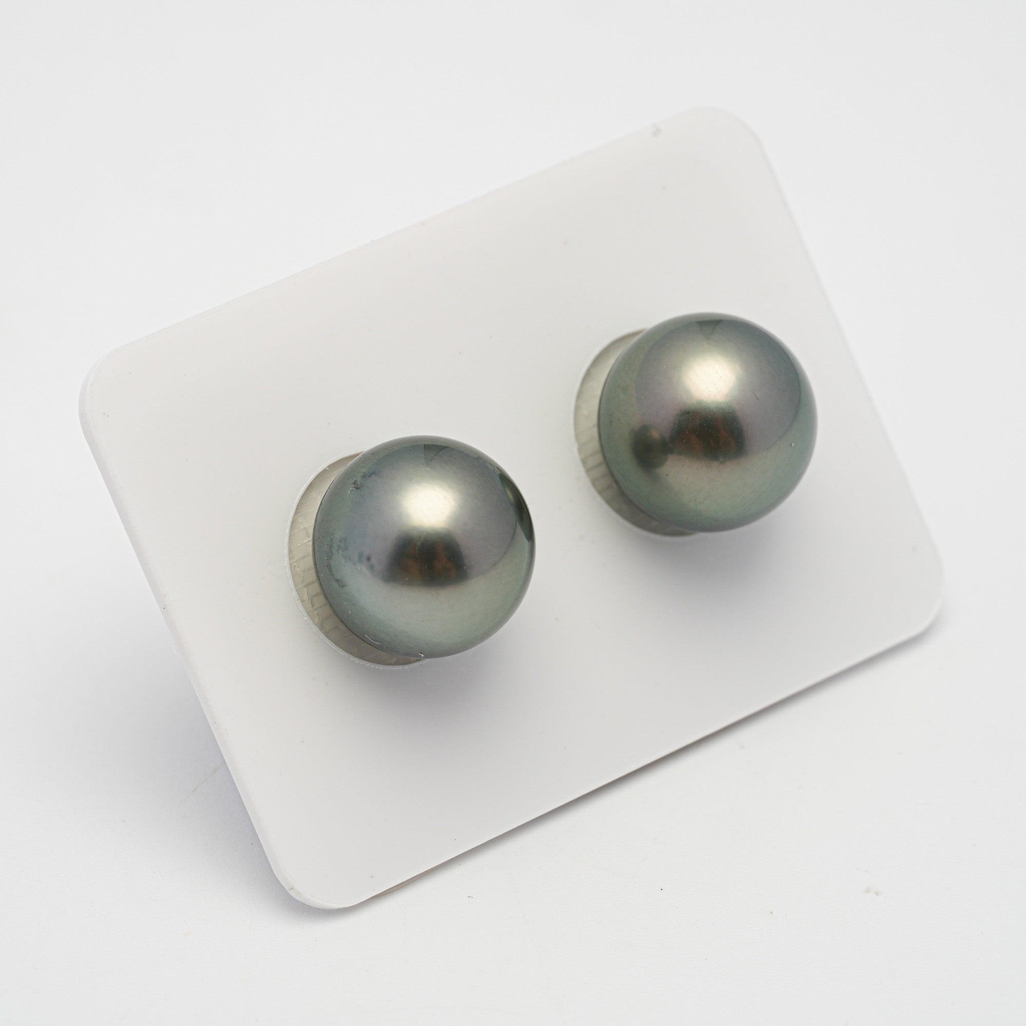 2pcs Light Green 12.5-12.7mm - RSR AAA/AA Quality Tahitian Pearl Pair ER1449 OR9