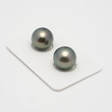 2pcs Light Green 12.5-12.7mm - RSR AAA/AA Quality Tahitian Pearl Pair ER1449 OR9