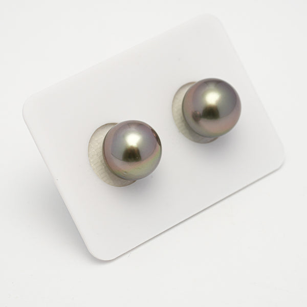 2pcs Cherry 11.2-11.4mm - RSR AAA Quality Tahitian Pearl Pair ER1646 OR11