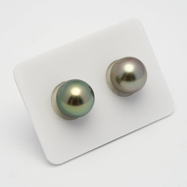 2pcs "High Luster" Mix 11.8-11.9mm - RSR AAA/AA Quality Tahitian Pearl Pair ER1505 TH1