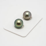 2pcs Green 12.2-12.4mm - RSR AAA/AA Quality Tahitian Pearl Pair ER1505A