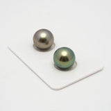 2pcs Green 12.2-12.4mm - RSR AAA/AA Quality Tahitian Pearl Pair ER1505A