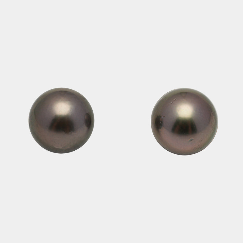 2pcs Dark 11.1-11.2mm - RSR AAA/AA Quality Tahitian Pearl Pair ER1506