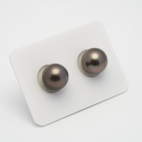 2pcs Dark 11.1-11.2mm - RSR AAA/AA Quality Tahitian Pearl Pair ER1506