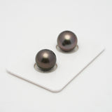 2pcs Dark 11.1-11.2mm - RSR AAA/AA Quality Tahitian Pearl Pair ER1506