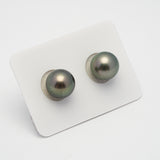 2pcs Green 11.1-11.2mm - RSR AAA/AA Quality Tahitian Pearl Pair ER1507 TH1