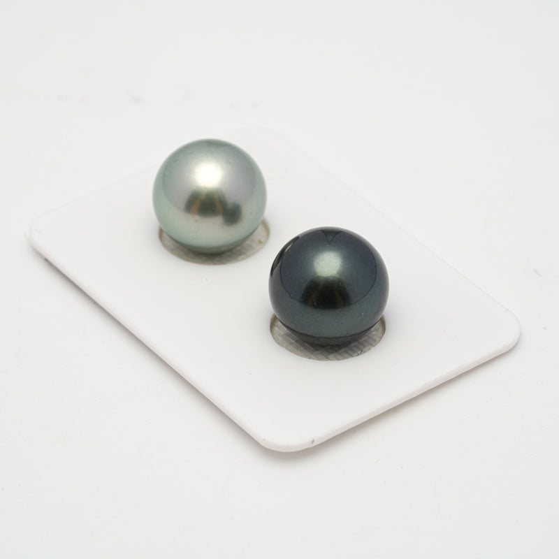 2pcs Multicolor 12.2mm - RSR AAA/AA Quality Tahitian Pearl Pair ER1510