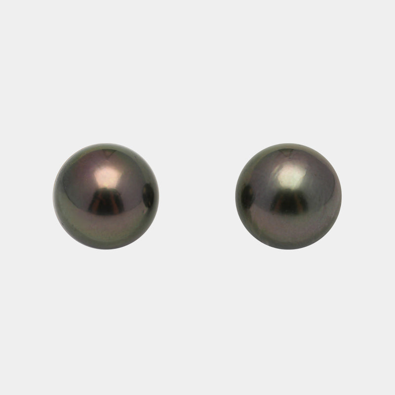 2pcs Dark 11.8-12mm - RSR AAA Quality Tahitian Pearl Pair ER1514 OR6