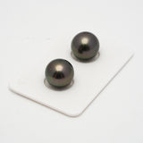 2pcs Dark 11.8-12mm - RSR AAA Quality Tahitian Pearl Pair ER1514 OR6