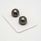 2pcs Dark 11.8-12mm - RSR AAA Quality Tahitian Pearl Pair ER1514 OR6