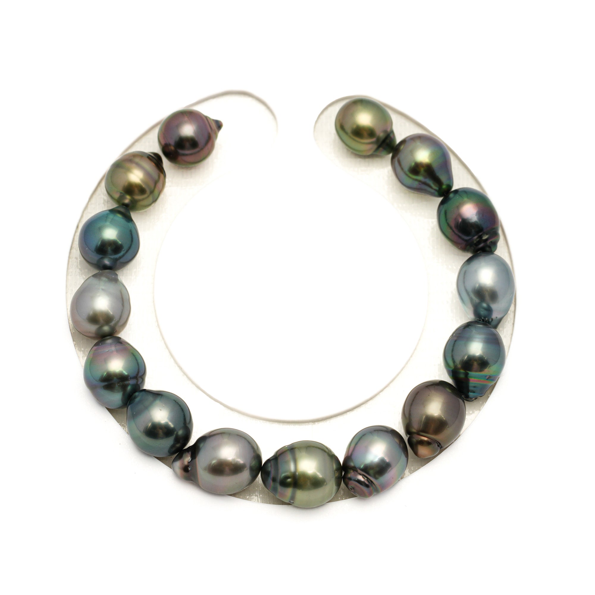 15pcs "High Luster" Multicolor 9-10mm - SB AAA Quality Tahitian Pearl Bracelet BR2363 TH5