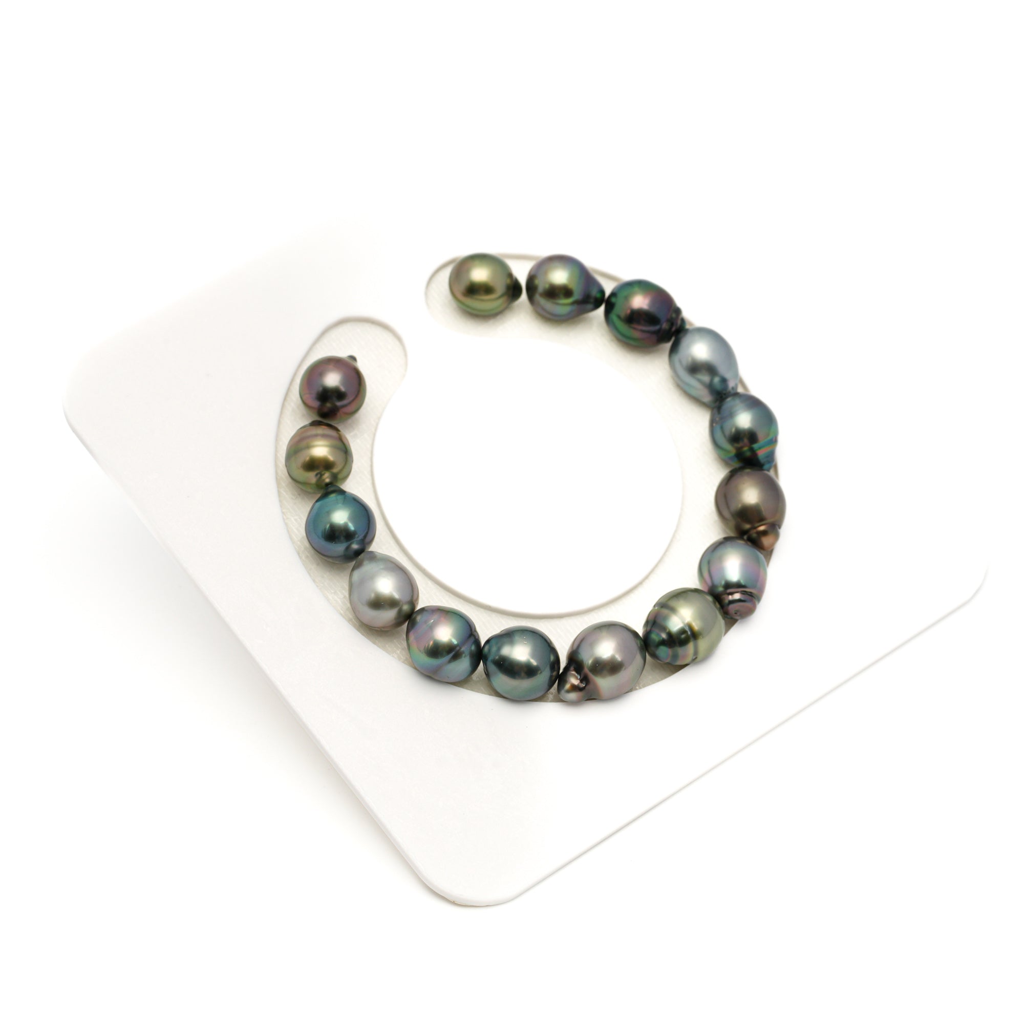 15pcs "High Luster" Multicolor 9-10mm - SB AAA Quality Tahitian Pearl Bracelet BR2363 TH5
