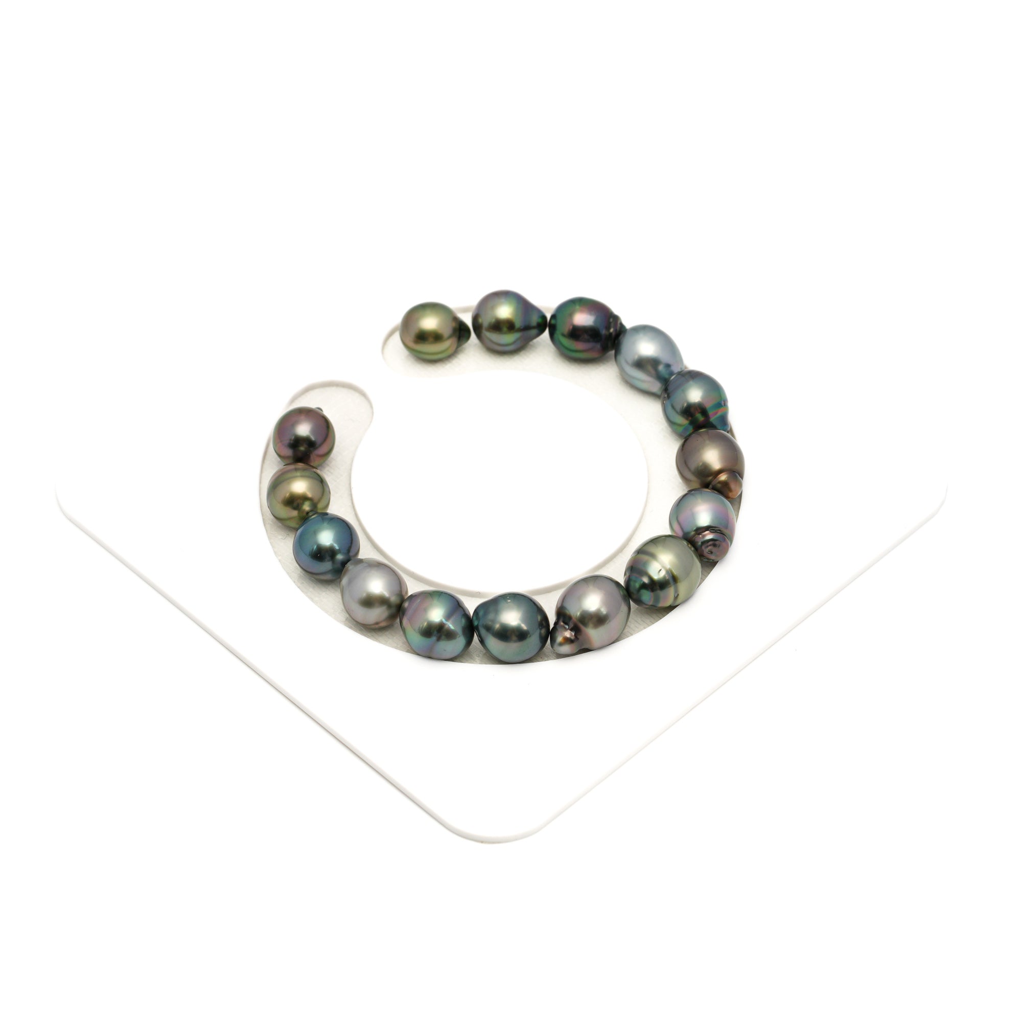 15pcs "High Luster" Multicolor 9-10mm - SB AAA Quality Tahitian Pearl Bracelet BR2363 TH5
