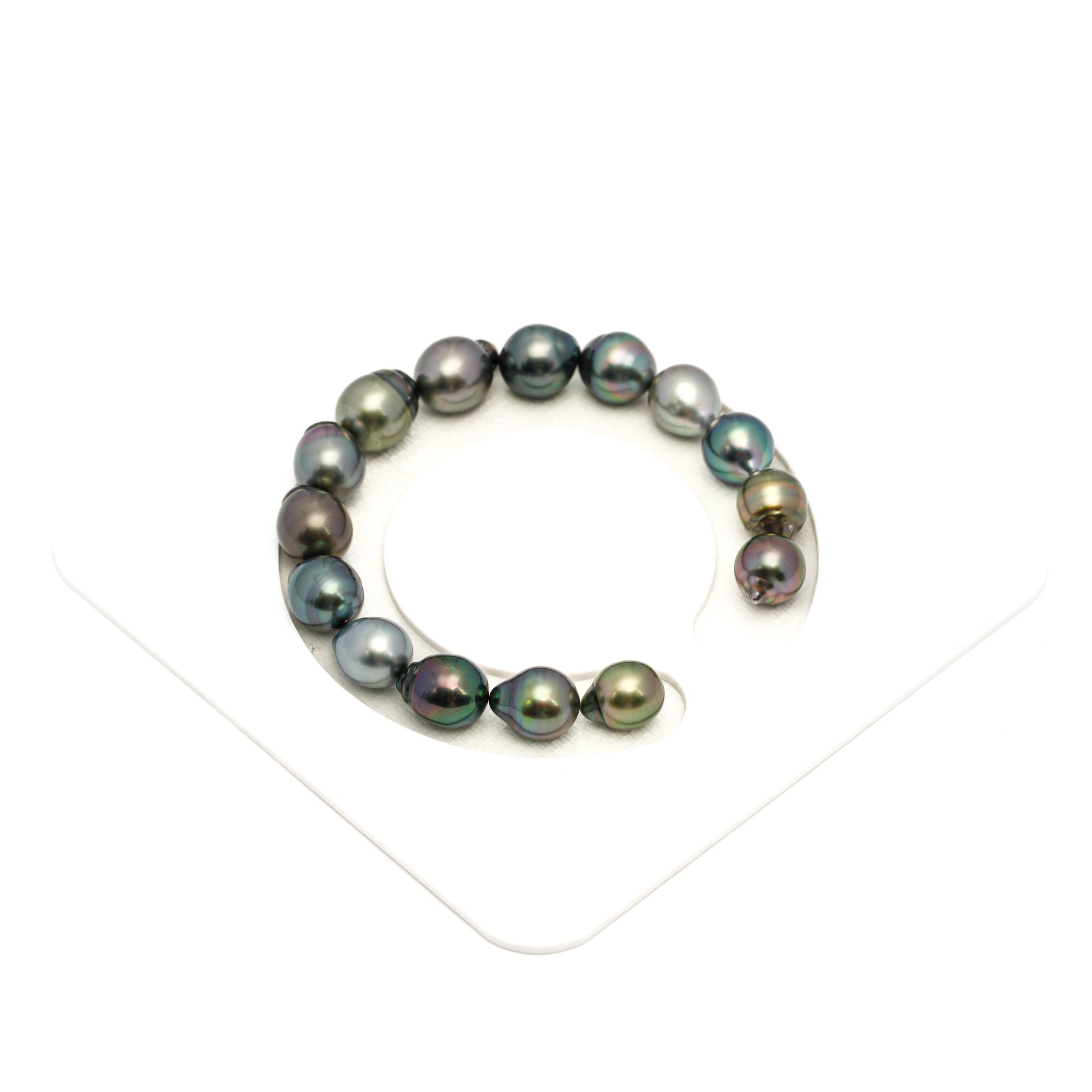 15pcs "High Luster" Multicolor 9-10mm - SB AAA Quality Tahitian Pearl Bracelet BR2363 TH5
