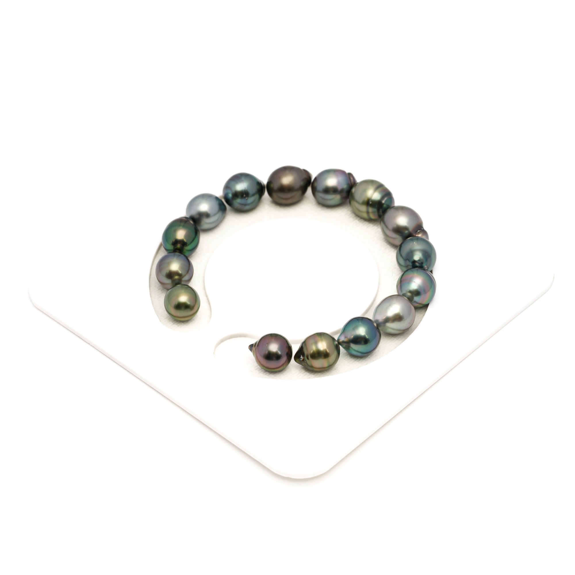 15pcs "High Luster" Multicolor 9-10mm - SB AAA Quality Tahitian Pearl Bracelet BR2363 TH5