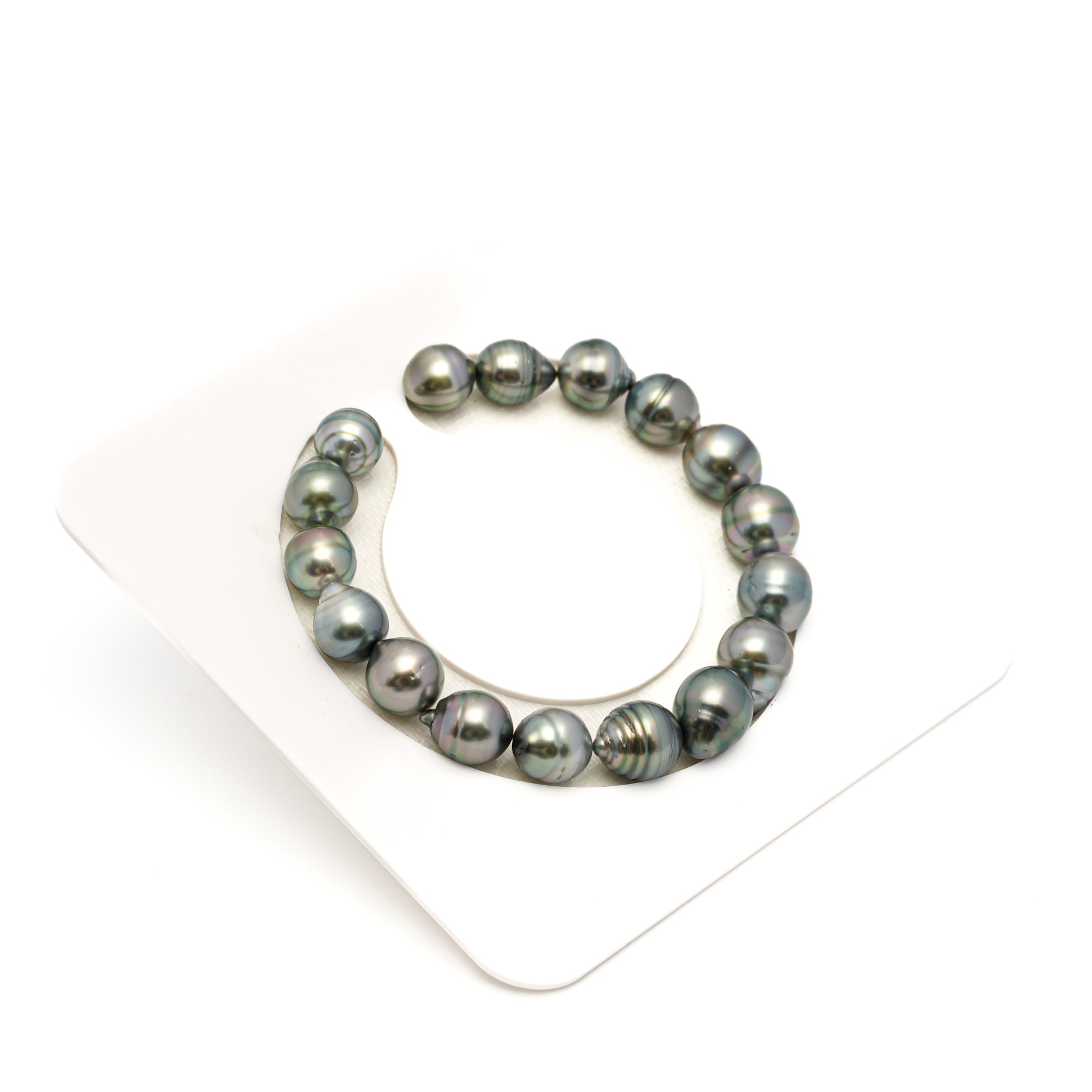 17pcs Light Green 9-10mm - CL/SB AAA/AA Quality Tahitian Pearl Bracelet BR2358 TH5